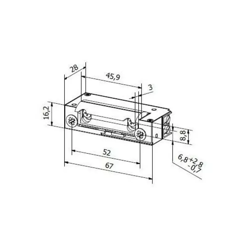 Abridor eléctrico de puerta BIRA HARTTE XS12R-B serie XS 12V DC reversible reforzado