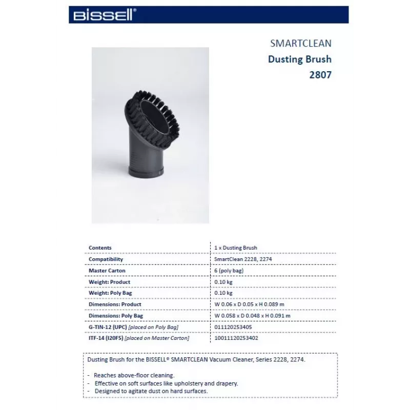 Bissell SmartClean Cepillo para polvo, negro, 1 ud.