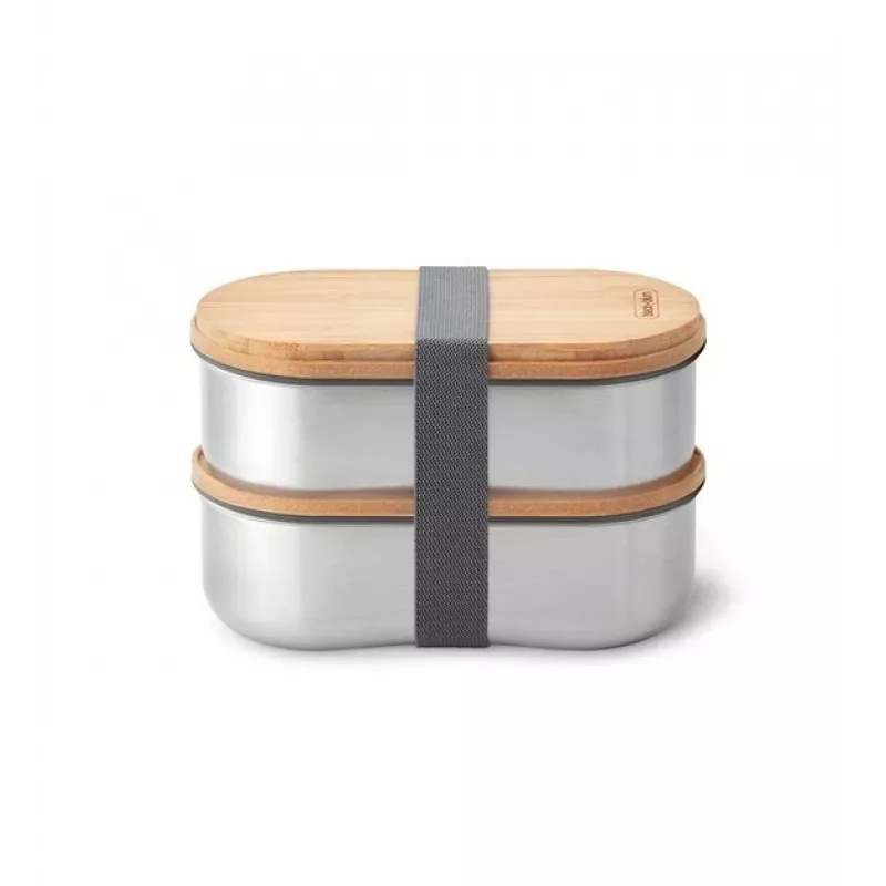 black+blum Oval Box 0,5 L recipiente de conservación con tapa de bambú y base de acero inoxidable
