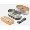 black+blum Oval Box 0,5 L recipiente de conservación con tapa de bambú y base de acero inoxidable