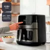 BLACK+DECKER BXAF8001E Freidora de aire digital 8L, 1700W, 8 programas, cesta antiadherente, negra