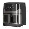 BLACK+DECKER BXAF8001E Freidora de aire digital 8L, 1700W, 8 programas, cesta antiadherente, negra