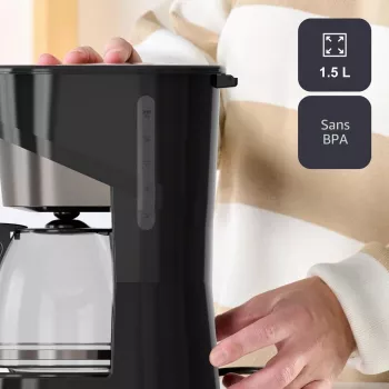 BLACK+DECKER BXCO1001E Cafetera de filtro 1000 W 12 tazas, 1,5 L, Negro