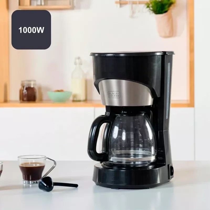 BLACK+DECKER BXCO1001E Cafetera de filtro 1000 W 12 tazas, 1,5 L, Negro