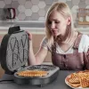 BLACK+DECKER BXFC3200E Gofrera belga 1400 W – Antiadherente, termostato ajustable, Acero inoxidable