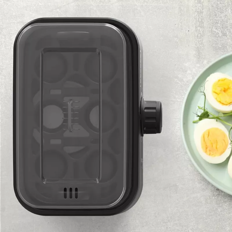 BLACK+DECKER BXKS4800E Hervidor de huevos, 400 W, 6 huevos, Blandos/Medios/Duros, Negro