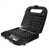 BLACK+DECKER BXSA754E sandwichera, gofrera y grill 3 en 1 con 3 placas antiadherentes intercambiables, 750 W, acero inoxidable