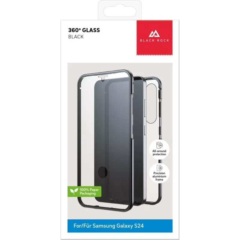 Funda protectora de cristal 360° Black Rock con correa para Samsung Galaxy S9+ (6,2 pulgadas) – negro 00226137