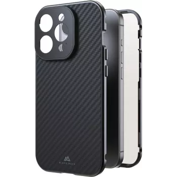 Cristal 360° Black Rock Cover para Apple iPhone 15 Pro, fibra de carbono real (00221268)