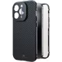 Cristal 360° Black Rock Cover para Apple iPhone 16 Pro, fibra de carbono real (00228093)