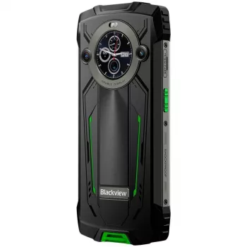 Blackview BV8200 Smartphone Rugged 4G LTE 6.5 pulgadas FHD+ 120Hz, pantalla secundaria de 1.3 pulgadas, 12GB RAM, 256GB almacenamiento, batería 8800mAh, cámaras traseras 50MP+13MP, cámara frontal 32MP, IP68/IP69K/MIL-STD-810H, NFC, huella dactilar, Verde