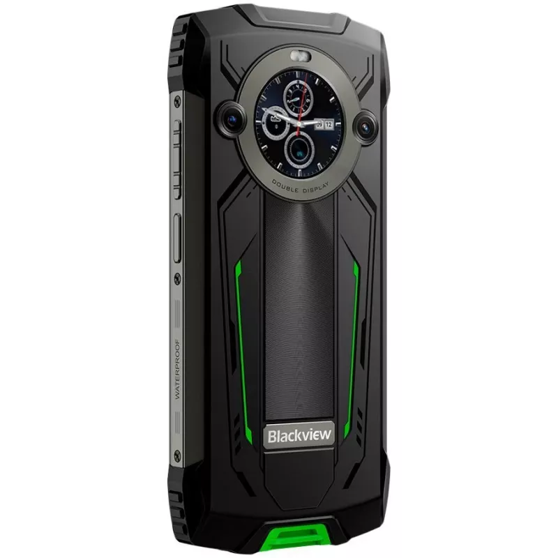 Blackview BV8200 Smartphone Rugged 4G LTE 6.5 pulgadas FHD+ 120Hz, pantalla secundaria de 1.3 pulgadas, 12GB RAM, 256GB almacenamiento, batería 8800mAh, cámaras traseras 50MP+13MP, cámara frontal 32MP, IP68/IP69K/MIL-STD-810H, NFC, huella dactilar, Verde