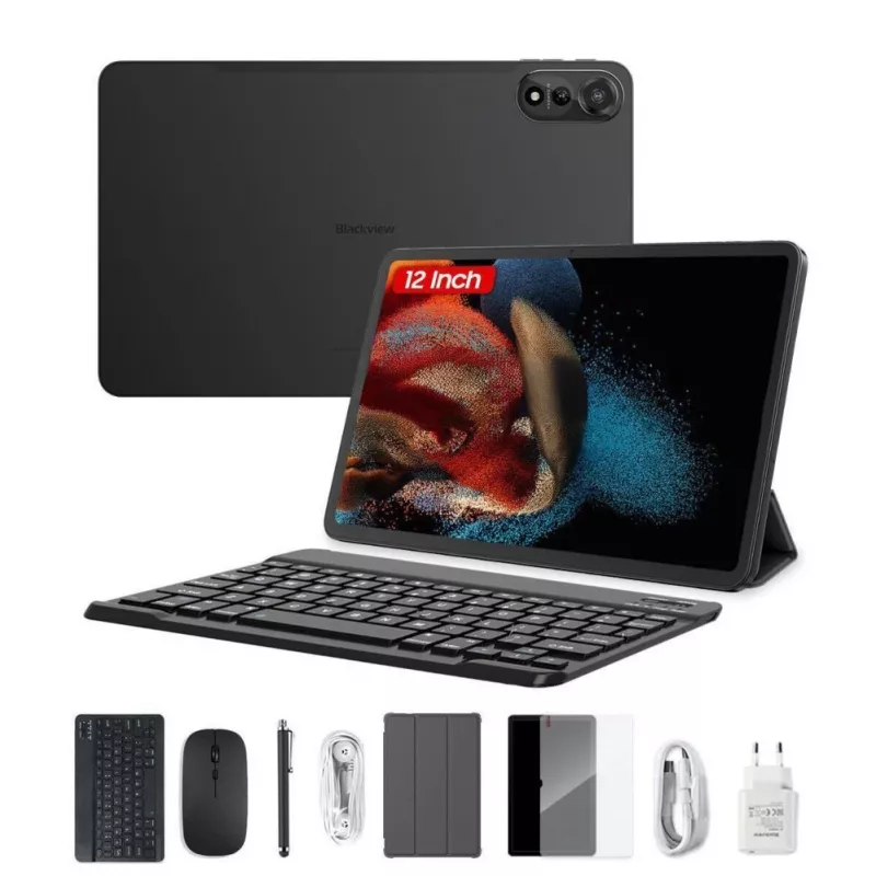 Blackview MEGA 2 Tablet 12 pulgadas 6/256GB 4G LTE con set de teclado, funda, lápiz óptico y ratón, verde