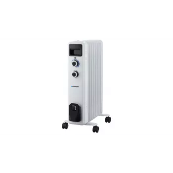Blaupunkt HOR401 Radiador de aceite de 2000 W, blanco, 3 niveles de calor, termostato ajustable, protección contra sobrecalentamiento, protección antivuelco, 9 elementos, funcionamiento silencioso, para estancias de hasta 25 m²
