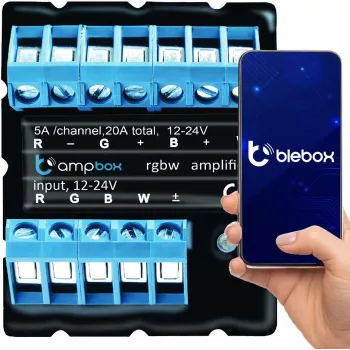 BLEBOX ampbox controlador LED inteligente 4 canales Wi-Fi RGBW CCT 12-24V DC