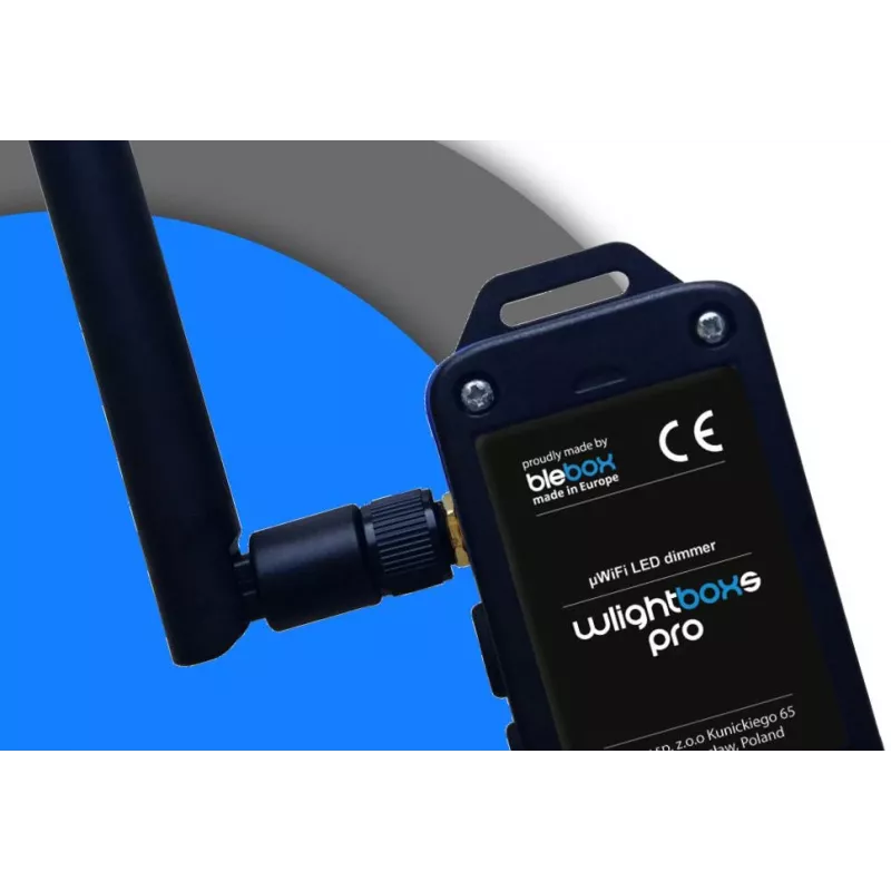 BLEBOX wLightBoxS Pro controlador regulador LED inteligente con antena externa 12-24V DC