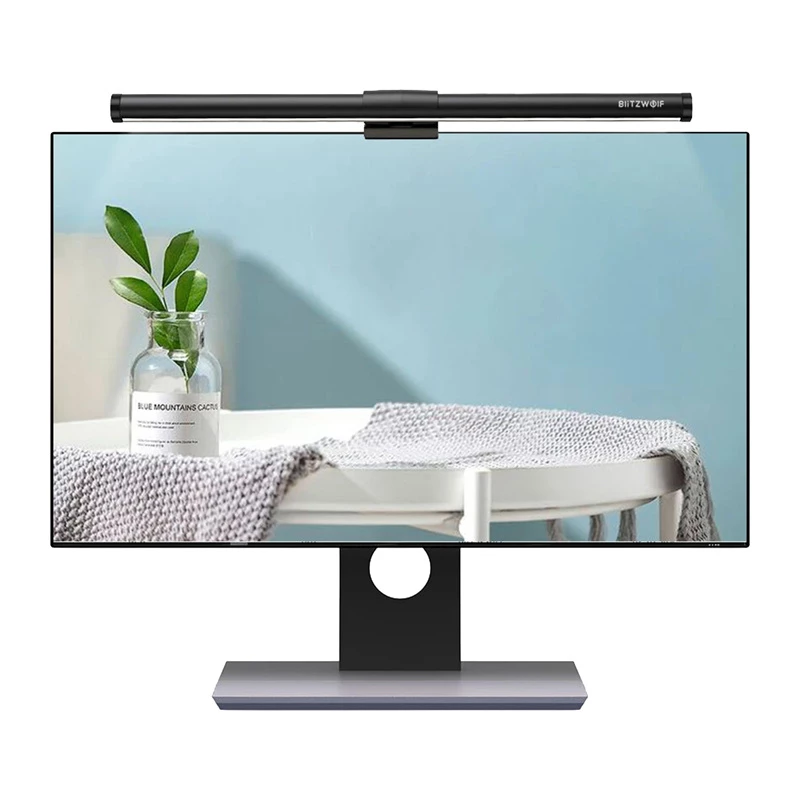 BlitzWolf BW-CML2 monitor de luz de aire con sensor de CO2, TVOC, temperatura y humedad – barra LED regulable, 2700-6500K, CRI Ra95, USB-C