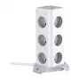 BlitzWolf BW-EC3 regleta vertical con 12 tomas, 4 puertos USB, cable de 2 m, enchufe EU