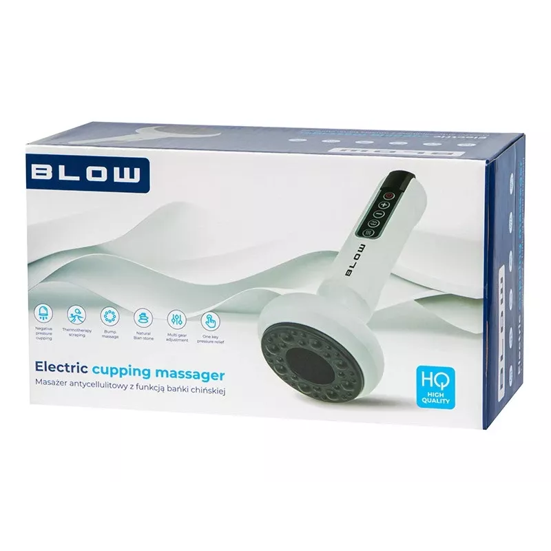 BLOW CUPPING PRO Aparato de masaje anticelulitis con ventosas chinas, 12 niveles de succión y calor, terapia de luz roja, recargable