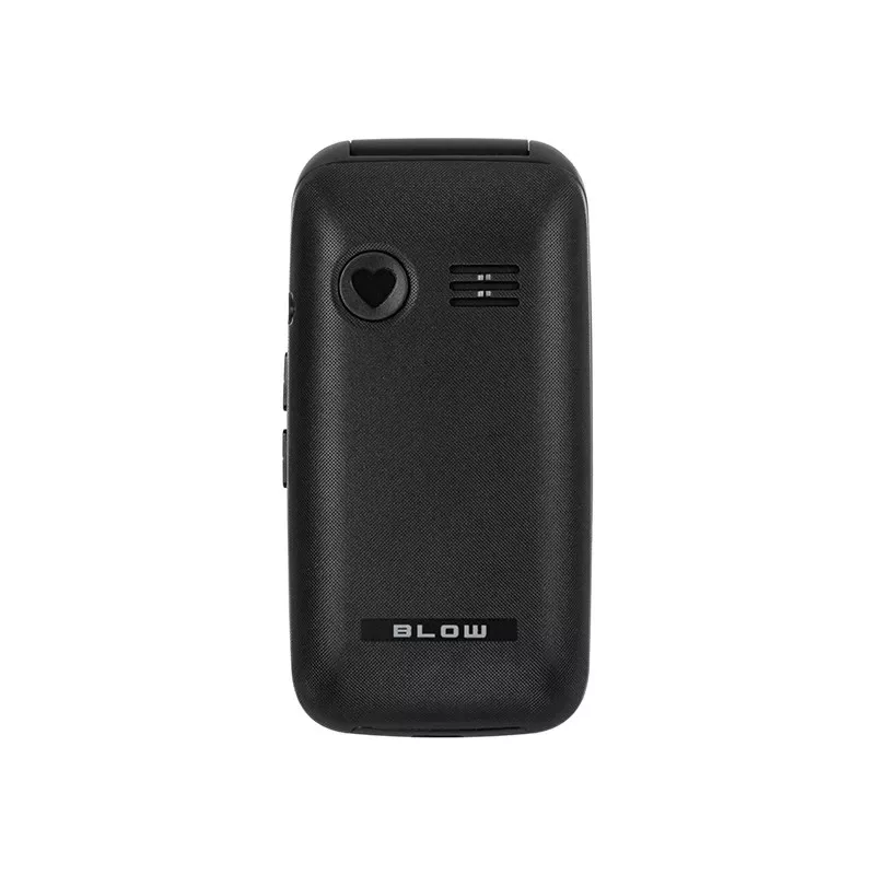 BLOW S24 teléfono móvil plegable para mayores negro con botón SOS, teclas grandes, Dual-SIM, cámara, radio FM, linterna, base de carga