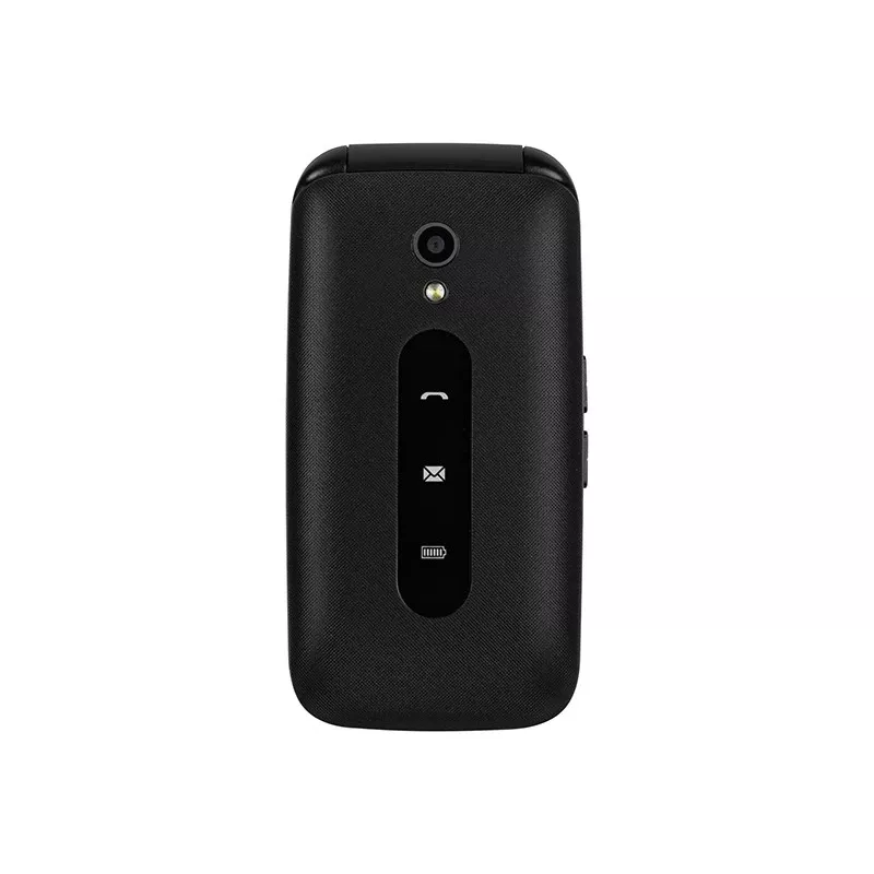 BLOW S24 teléfono móvil plegable para mayores negro con botón SOS, teclas grandes, Dual-SIM, cámara, radio FM, linterna, base de carga