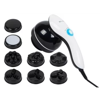 Masajeador anticelulitis BLOW SILK con calor infrarrojo y 4 accesorios intercambiables, blanco/lila