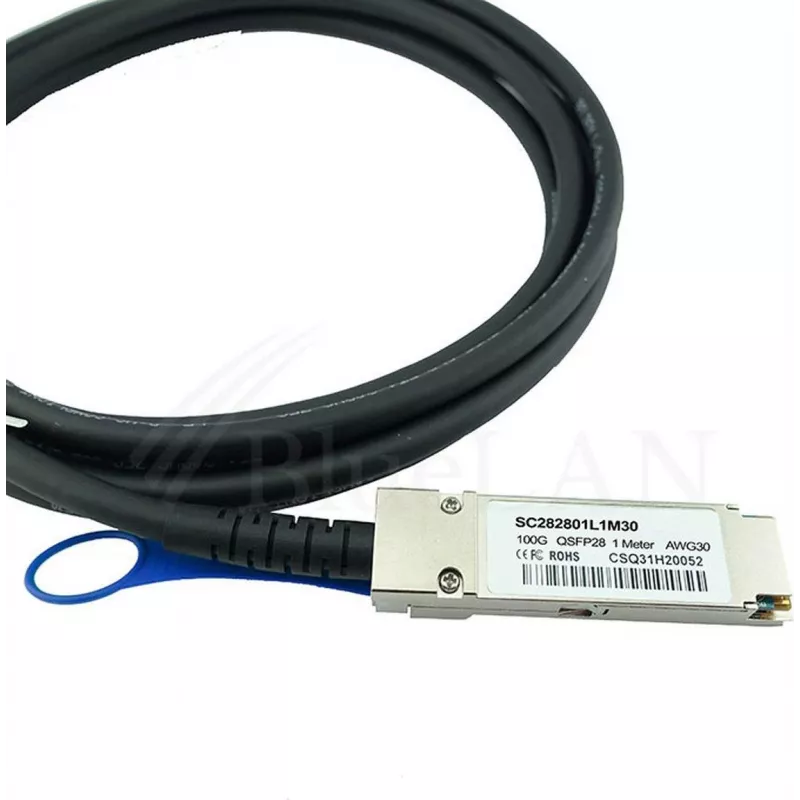 BLUELAN cable Direct Attach compatible con HPE Aruba R0Z25A, 100GBASE-CR4, InfiniBand EDR, 30AWG, 1 metro (R0Z25A-BL)