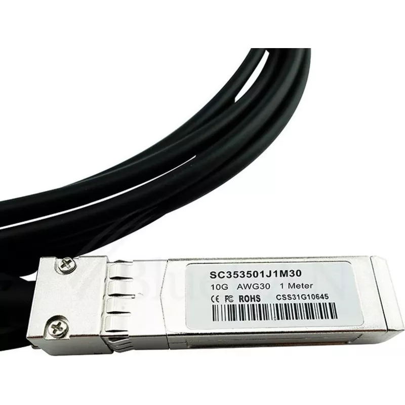 BLUELAN Cable Direct Attach SFP+ pasivo 10GBASE-CR compatible con Hirschmann SFP-10-DAC-1m-BL, 1m, AWG30
