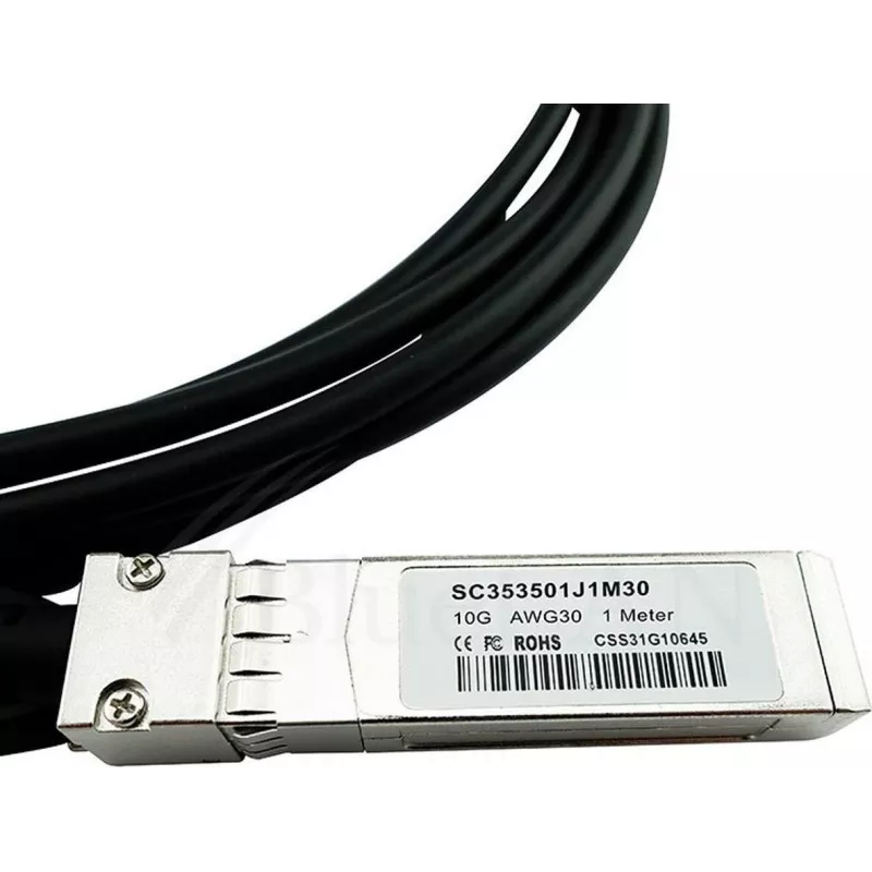 BLUELAN SFP-H10GB-CU0.5M-BL Cable Direct Attach SFP+ a SFP+ pasivo 10GBASE-CR compatible con Cisco SFP-H10GB-CU0.5M, 0,5 metros, AWG30
