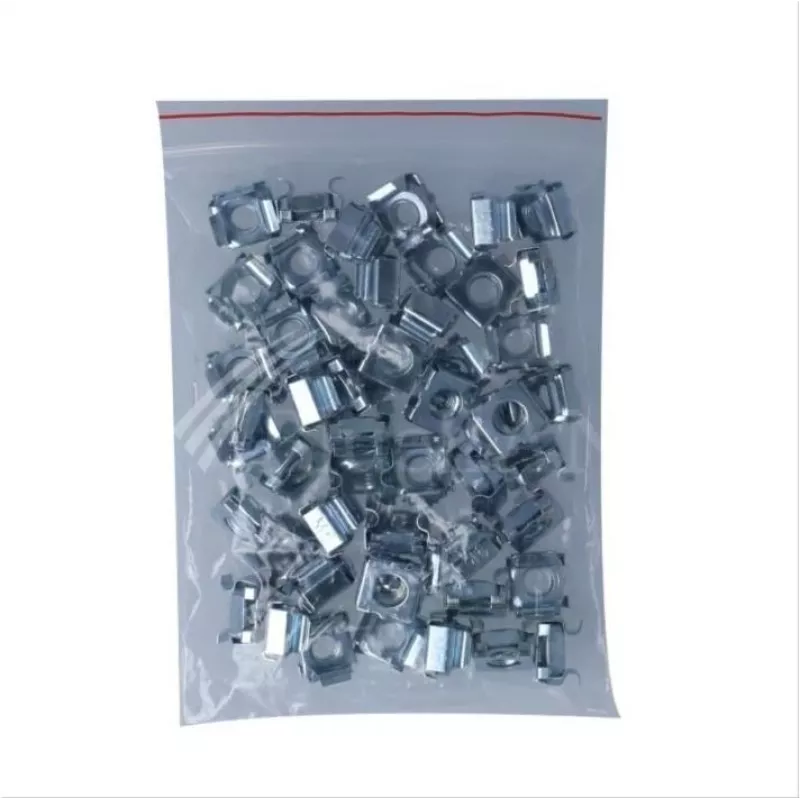 BlueOptics BlueLAN tuercas de jaula y tornillos M6 set de 50 piezas para armarios de red - panel de gestión de cables 19 pulgadas - kit de montaje acero - plateado (BLCNS003)