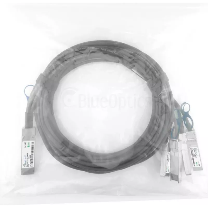 BlueOptics MCP7F00-A002R30N cable breakout direct attach BlueLAN QSFP28 a 4x SFP28 compatible, 2m, pasivo, AWG26