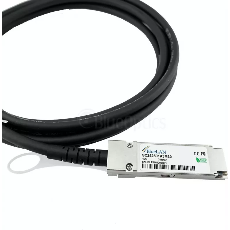 BlueOptics Cable Direct Attach QSFP BlueLAN compatible con MikroTik Q+DA0003, 40GBASE-CR4, 30AWG, 3m
