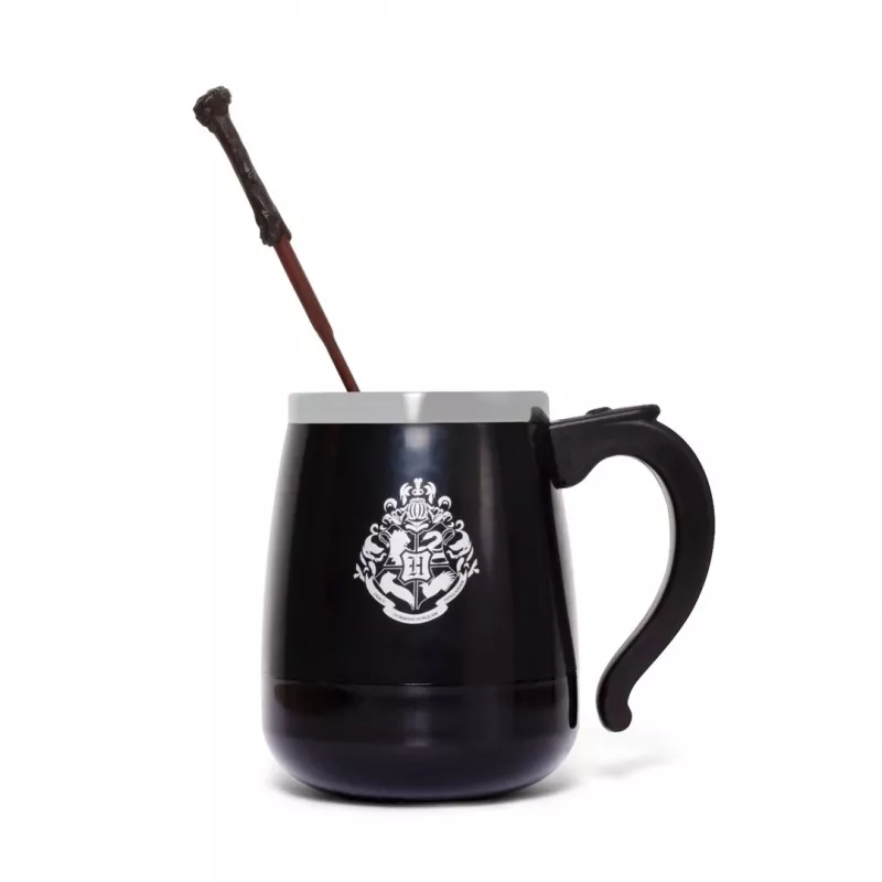 BlueSkyStudios Harry Potter taza con cuchara removedora 350 ml negra
