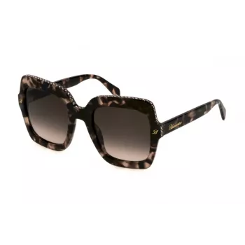 BLUMARINE Gafas de sol de mujer SBM836S5301GQ - Montura Oversized Square Butterfly, lente gris degradada, protección UV400