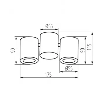 Foco doble BLURRO 2xGU10 CO-B, Negro, GU10, Regulable, Cabezas orientables, Interior
