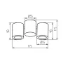 Foco doble BLURRO 2xGU10 CO-B, Negro, GU10, Regulable, Cabezas orientables, Interior