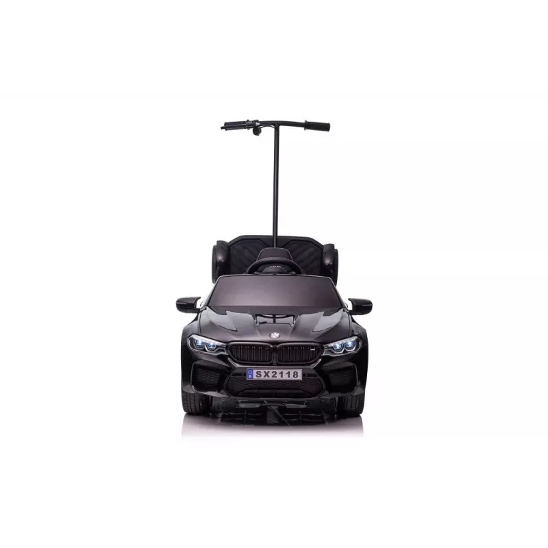 BMW M5 coche a batería con plataforma para padres negro pintado