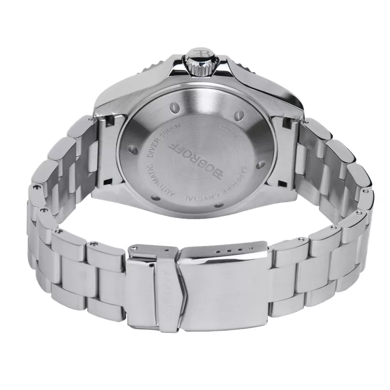 BOBROFF BF001 Reloj de cuarzo analógico de hombre 44mm Correa de piel negra