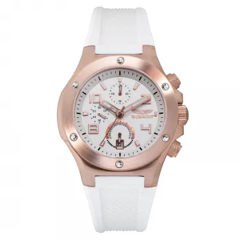 BOBROFF BF1002M25 Reloj unisex de cuarzo analógico 43mm Acero inoxidable Esfera negra Correa de piel