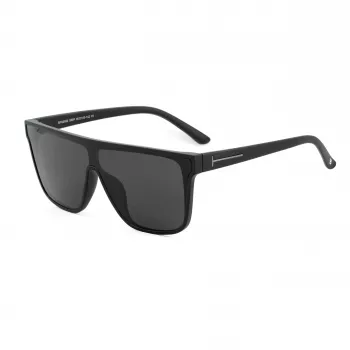 Bobroff BFG0032-S05P Gafas de sol hombre – Polarizadas, Montura negra, Lentes grises, 143 mm