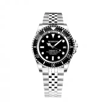 BOBROFF MAN BF0001-BFSTJ Reloj Analógico de Cuarzo 44mm Esfera Negra Correa de Piel Auténtica