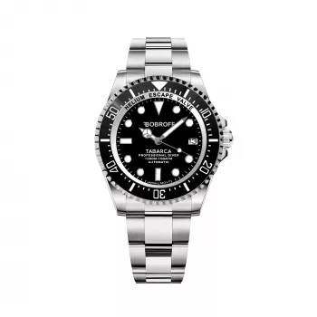 BOBROFF MAN BF0001J1 reloj analógico de cuarzo 44mm esfera negra correa de piel