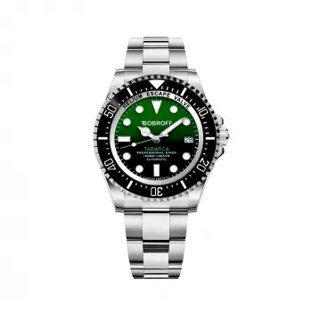 Reloj de hombre BOBROFF BF0002J1 cuarzo analógico 44mm esfera negra correa de piel auténtica