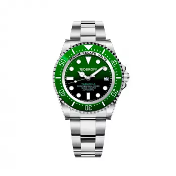 BOBROFF MAN BF0002J1bv reloj analógico de cuarzo 44mm piel negra