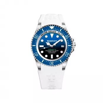 BOBROFF MAN BF0003baBFSTB 42mm reloj analógico de cuarzo con esfera negra y correa de piel