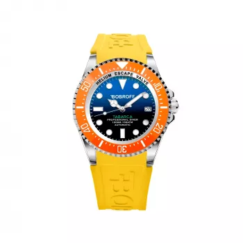 BOBROFF MAN BF0003bnBFSTA reloj analógico de cuarzo 44mm caja de acero inoxidable correa de piel marrón