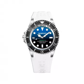 BOBROFF MAN BF0003i-BFSTB reloj de pulsera de cuarzo hombre 42mm acero inoxidable esfera negra correa plateada