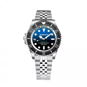 BOBROFF MAN BF0003iJ reloj analógico de cuarzo 42mm piel negra