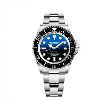 Reloj de hombre BOBROFF BF0003J1 cuarzo analógico 44mm esfera negra correa de piel