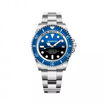 BOBROFF MAN BF0003J1ba reloj analógico de cuarzo de 44mm - esfera negra, correa de piel